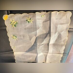Vintage Lot Of 3 Handkerchiefs
Embroidered Floral Made In Switzerland
1940's